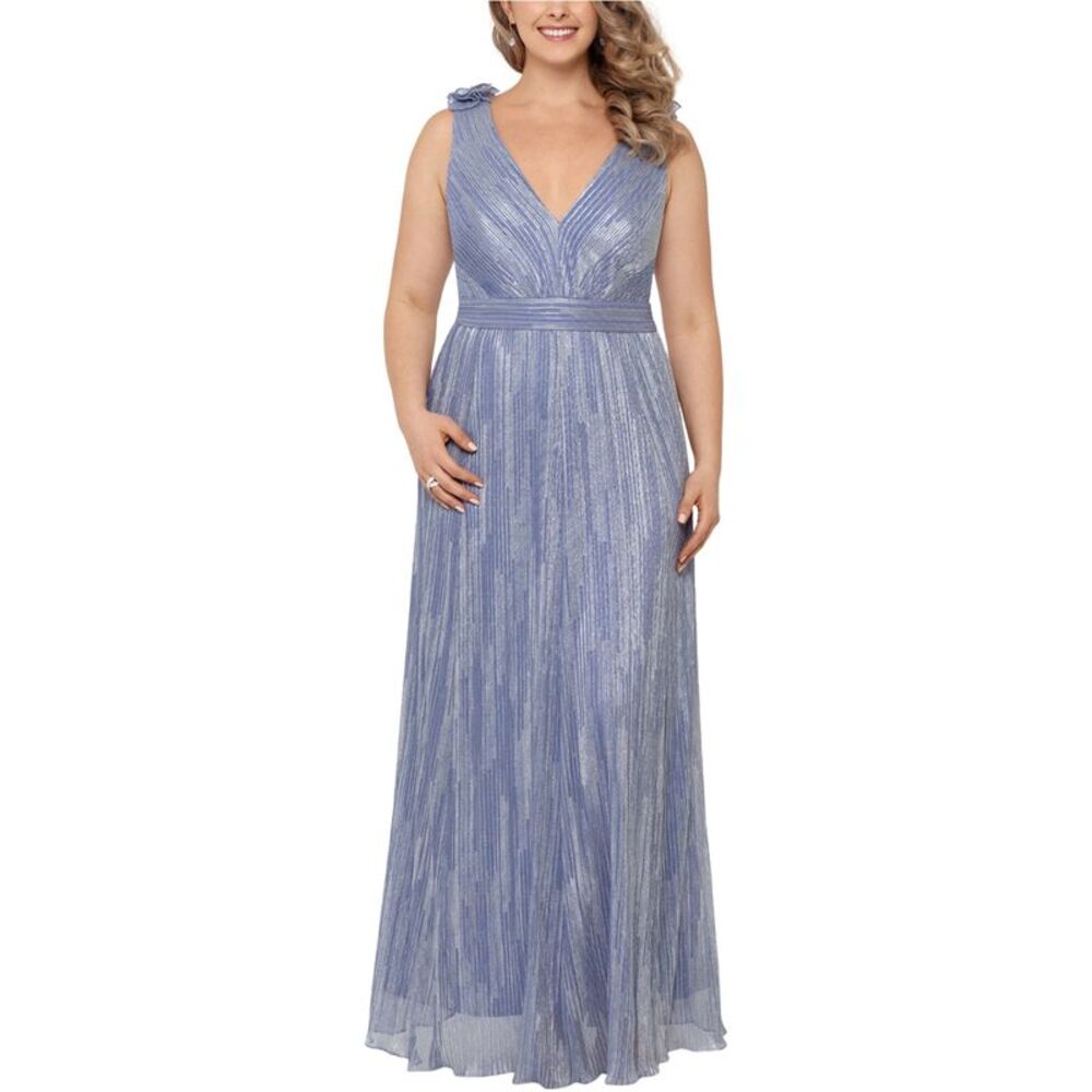 XSCAPE Womens Plus Size Sparkle Gown Dress, NWT